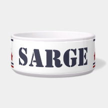 Sarge Patriotic Dog Bowl | EDITABLE