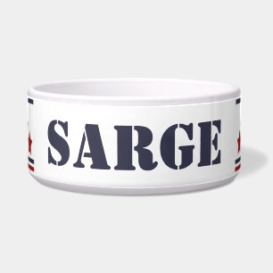 Sarge Patriotic Dog Bowl EDITABLE Napf
