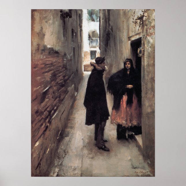 Sargent - Eine Straße in Venedig 1882 Poster (Vorne)