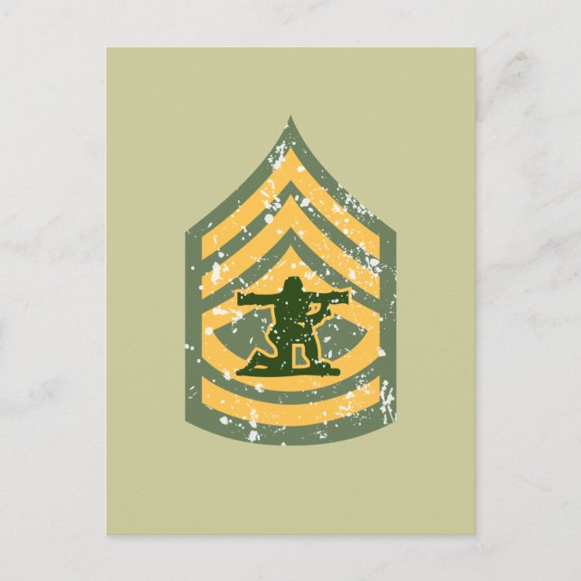 Sargent First Class - Militärischer Patch Postkarte (Vorderseite)