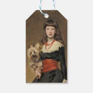 Sargent Mädchen mit Hund Beatrice Townsend Porträt Geschenkanhänger