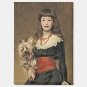 Sargent Mädchen mit Hund Beatrice Townsend Porträt Magnet