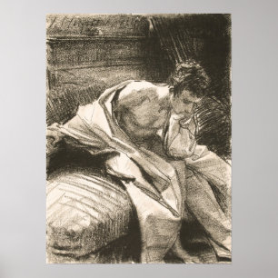 Sargent - Studie eines jungen Mannes sitzend Poster
