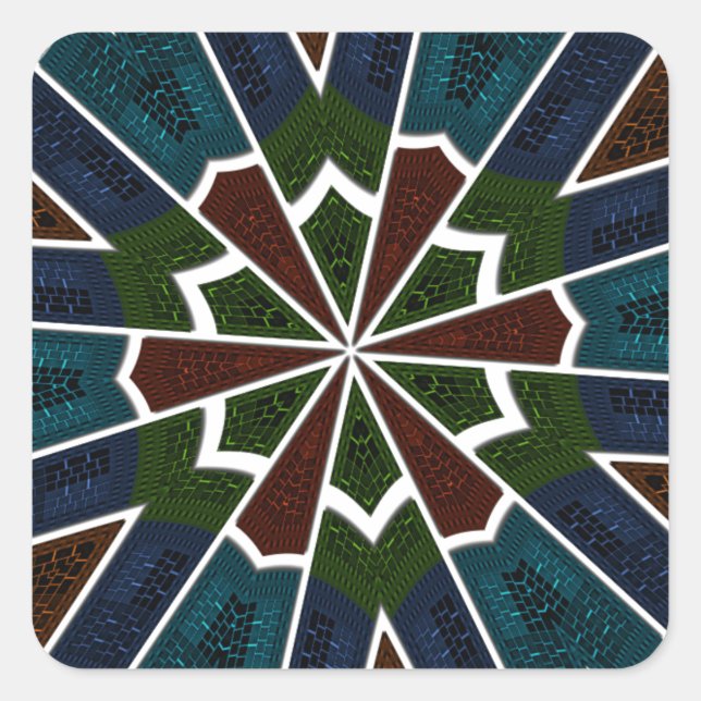 Sari Inspirierte Design mit komplizierten Details Quadratischer Aufkleber (Vorderseite)