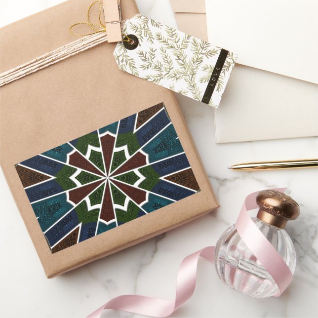 Sari Inspirierte Design mit komplizierten Details Rechteckiger Aufkleber (Schenken)
