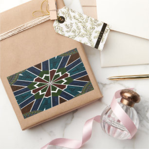Sari Inspirierte Design mit komplizierten Details Rechteckiger Aufkleber