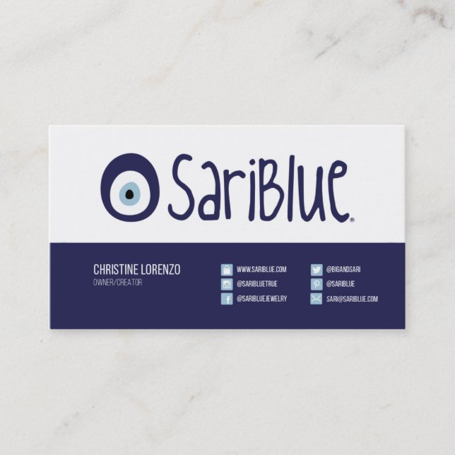 SariBlue | CARTE DE VISITE 1 (Devant)