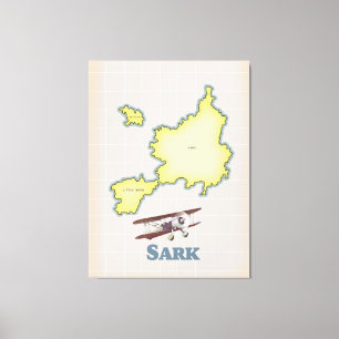 Sark Vintage-Stilkarte Leinwanddruck