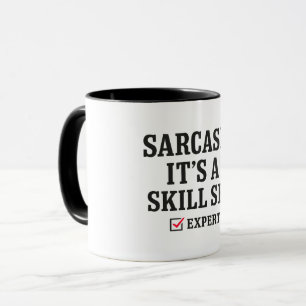Sarkasmus-Fähigkeitsexperte-Typografie Tasse