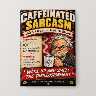 Sarkasmus-Kaffee-Abzeichen Button