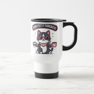 Sarkastische Coole Katze Bandana Kaffee Liebhaber  Reisebecher