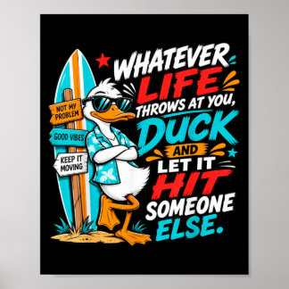 Sarkastische Enten-Sunglasses Lustige Grafik-Gesch Poster