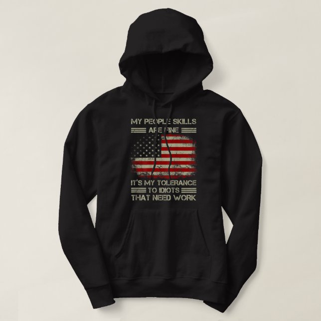 Sarkastische Fähigkeiten meiner Leute sind gut Vin Hoodie (Design vorne)