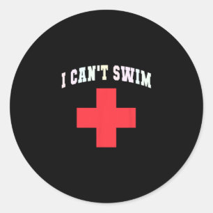 Sarkastische Ich kann nicht schwimmen Außer Dienst Runder Aufkleber