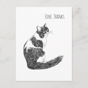 Sarkastische Katz-Laune – Mir geht's gut. Danke. K Postkarte