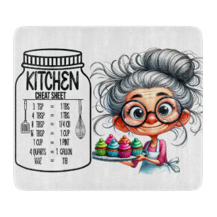 Sarkastische Küchen-Cheat-Sheet-Tabelle Schneidebrett