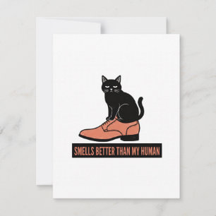Sarkastische Linolschnitt-Katzen-in-Schuh-Meme Dankeskarte