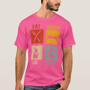 Sarkastische Retro für Lumberjack essen Schlaf Log T-Shirt