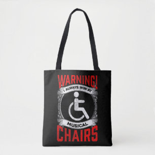Sarkastische Rollstuhl Handicap Musical Joke Tasche