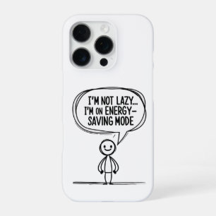Sarkastische Strichmännchen-Quote – Energiesparmod iPhone 16 Pro Hülle