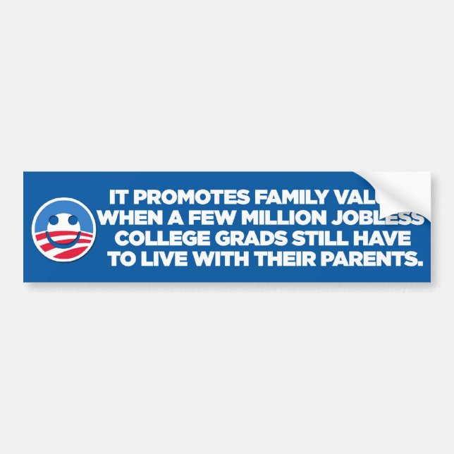 Sarkastischer Anti-Obama - Familie - Autoaufkleber (Vorne)