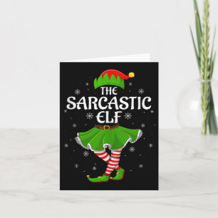 Sarkastischer Elf Weihnachten Familie Mädchen Frau Karte