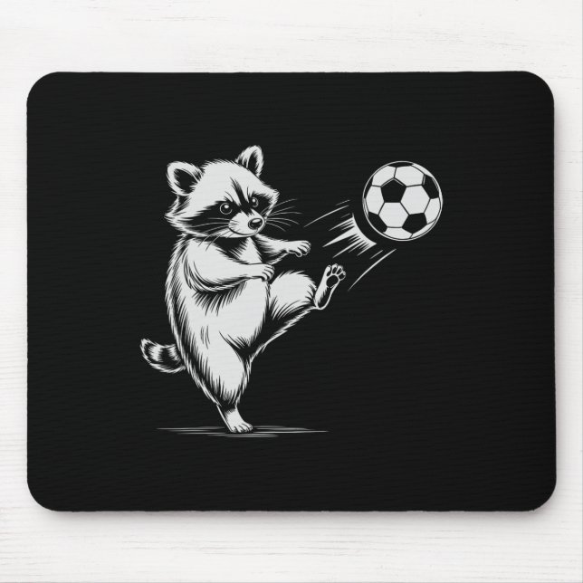 Sarkastischer Fußball-Waschbär tritt Ll-Trainer-Va Mousepad (Vorne)