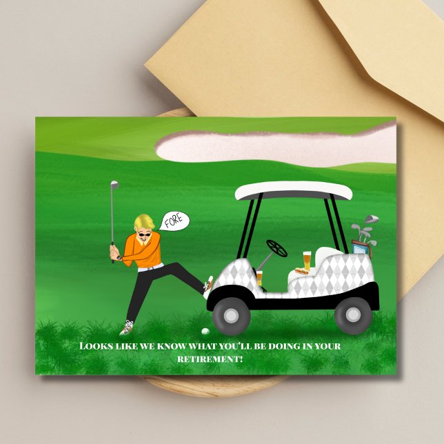 Sarkastischer Golfer mit Bier & Hot Dog Karte (Von Creator hochgeladen)