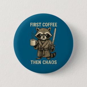 Sarkastischer Kaffeewaschbär First Club Button