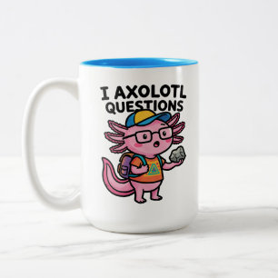 Sarkastischer Nerd Axolotl I Axolotl Fragen Meme Zweifarbige Tasse