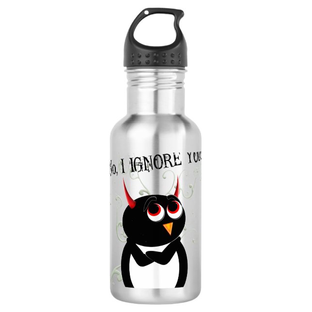 Sarkastischer schlechter Pinguin Edelstahlflasche (Vorderseite)