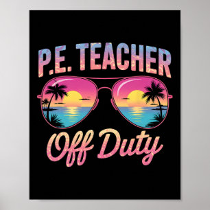 Sarkastischer Sportlehrer außer Dienst Urlaub Stra Poster