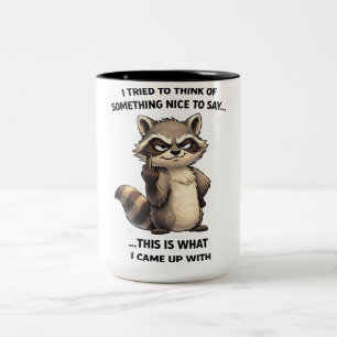 Sarkastischer Waschbär-Aufdruck lustiger Tier-Kaff Zweifarbige Tasse