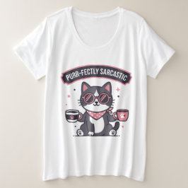 Sarkastisches Cooles Katzentuch Kaffee Liebhaber G Große Größe T-Shirt