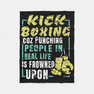 Sarkastisches Kickbox-Sportgeschenk für jeden Kick Fleecedecke