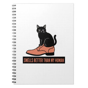 Sarkastisches Linolschnitt-Katzen-in-Schuh-Meme Notizblock