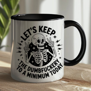 Sarkastisches Skelett Friedenszeichen Antisoziale  Tasse