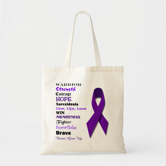 Sarkoidosis-Bewusstsein und Inspiration Tragetasche (Vorne)