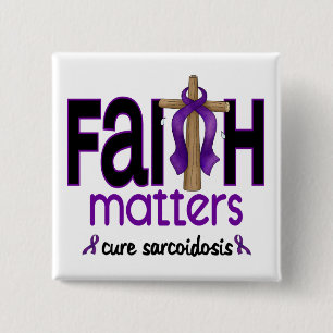 Sarkoidosis-Glauben-Angelegenheits-Kreuz 1 Button