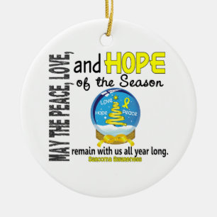 Sarkom-Weihnachten 3 Schnee-Kugel-Verzierungen Keramik Ornament