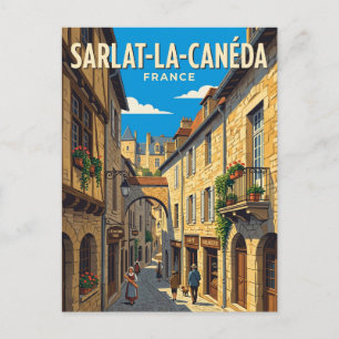 Sarlat-la-Canéda Altstadtgasse Frankreich Postkarte