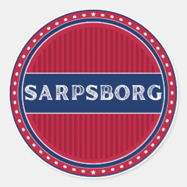 Sarpsborg City Pride Emblem – Norwegian Identity Runder Aufkleber