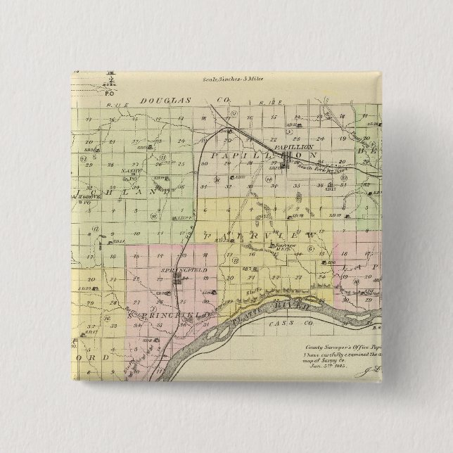 Sarpy Landkreis, Nebraska Button (Vorderseite)