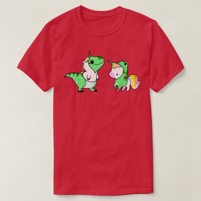 Sarus Animals Niedlich Schönes grünes Einhorn T-Shirt (Design vorne)