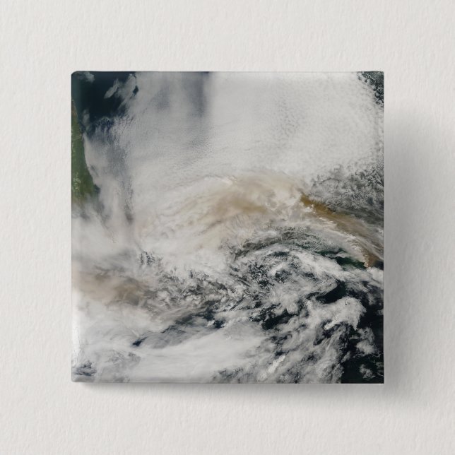 Sarychev Peak weht über das Meer von Okhotsk Button (Vorderseite)