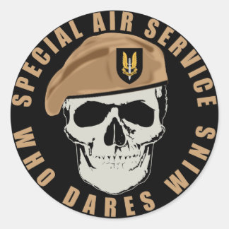 SAS Skull Runder Aufkleber