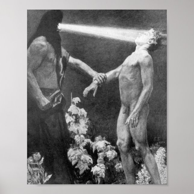 Sascha Schneider - Hypnosis Vintager deutscher Okk Poster (Vorne)