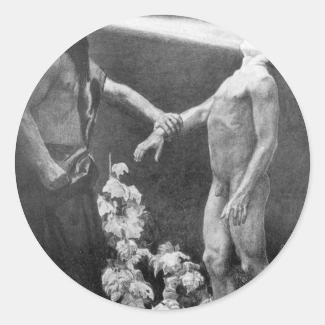 Sascha Schneider - Hypnosis Vintager deutscher Okk Runder Aufkleber (Vorderseite)