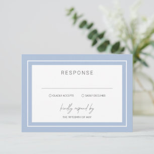 Sasha Cornflower Modern Wedding RSVP Karte