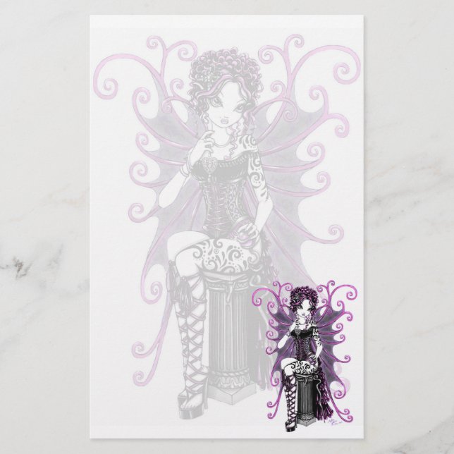 "Sasha" Couturenrosa Valentine-Fee-Briefpapier Briefpapier (Vorderseite)